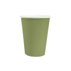 10 GOBELETS CARTON BIO 25CL VERT OLIVE