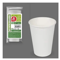 12 GOBELETS CARTON BIODÉGRADABLE 33CL BLANC