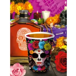 6 GOBELETS CARTON CATRINA SQUELETTE 24CL NOIR