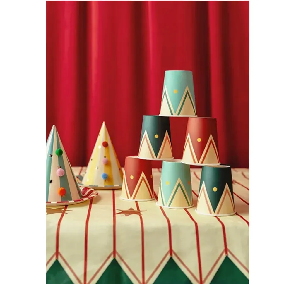 6 GOBELETS CARTON CIRQUE CHAPITEAU 22CL