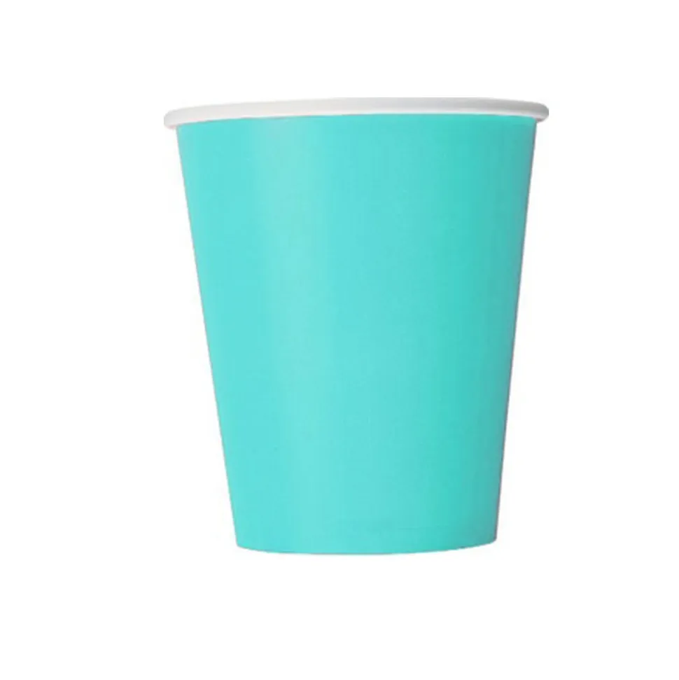 8 GOBELETS CARTON 25CL BLEU CIEL