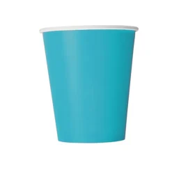 8 GOBELETS CARTON 25CL BLEU TURQUOISE