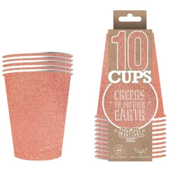 10 GOBELETS CARTON 53CL ROSE PAILLETÉ