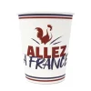 6 GOBELETS CARTON COCORICO FRANCE SUPPORTER 8.8CM