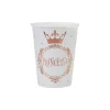 10 GOBELETS CARTON COURONNE PRINCESSE 27CL ROSE GOLD