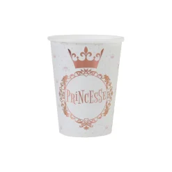 10 GOBELETS CARTON COURONNE PRINCESSE 27CL ROSE GOLD