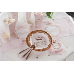 10 GOBELETS CARTON COURONNE PRINCESSE 27CL ROSE GOLD