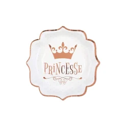 10 GOBELETS CARTON COURONNE PRINCESSE 27CL ROSE GOLD