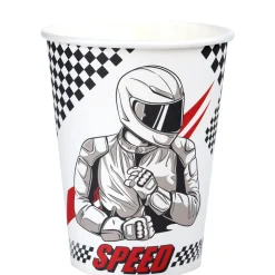 10 GOBELETS CARTON COURSE FORMULE 1 27CL BLANC