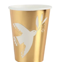 6 GOBELETS CARTON CÉRÉMONIE BIRDY 27CL OR