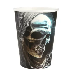 10 GOBELETS CARTON CRÂNE LIEU HANTÉ 27CL NOIR