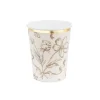 6 GOBELETS CARTON CROQUIS FLEUR 22CL BEIGE