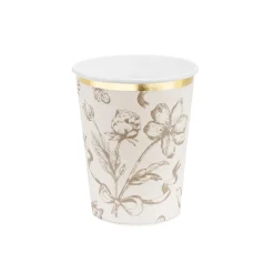 6 GOBELETS CARTON CROQUIS FLEUR 22CL BEIGE