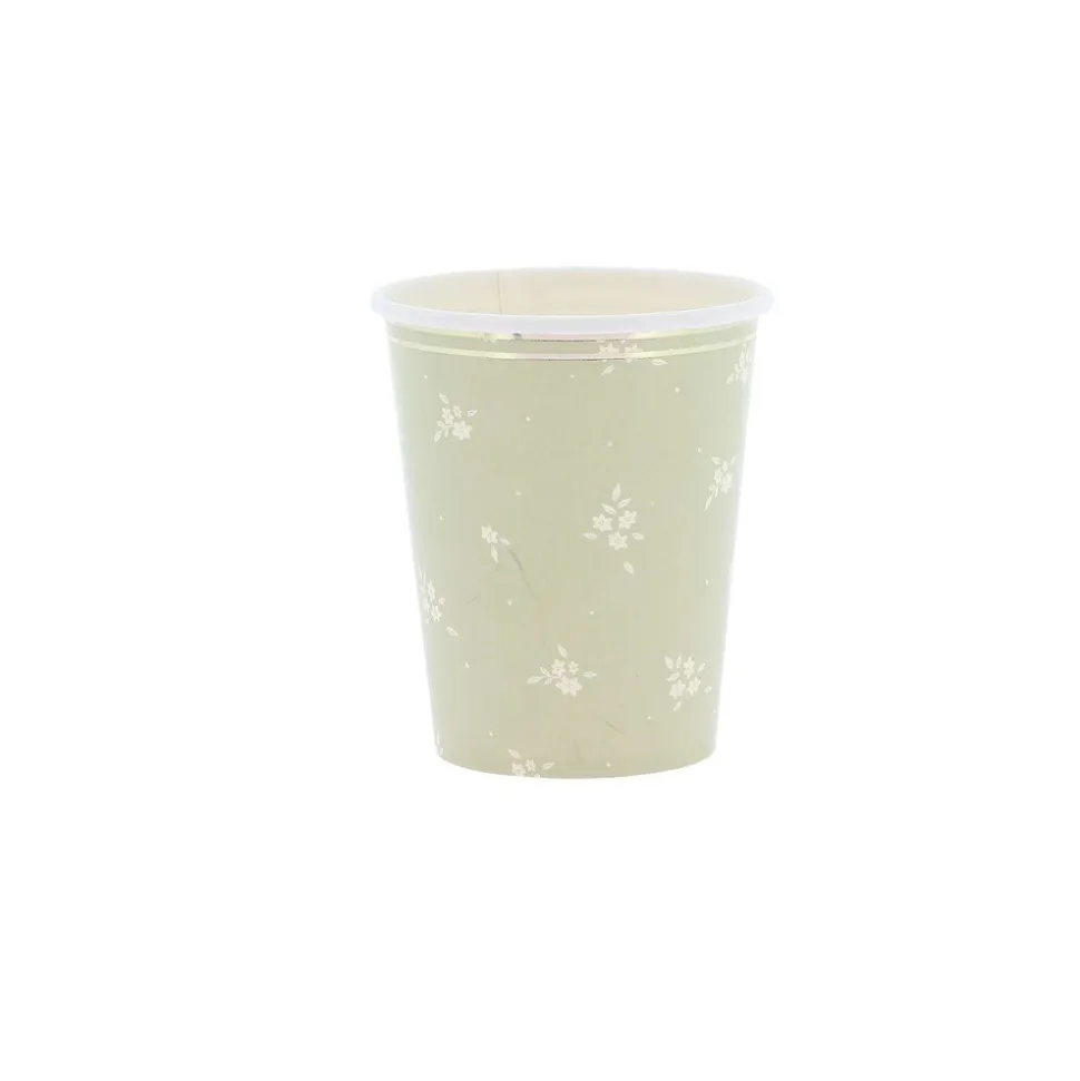 8 GOBELETS CARTON DOUCEUR PRINTANIÈRE 25CL SAUGE