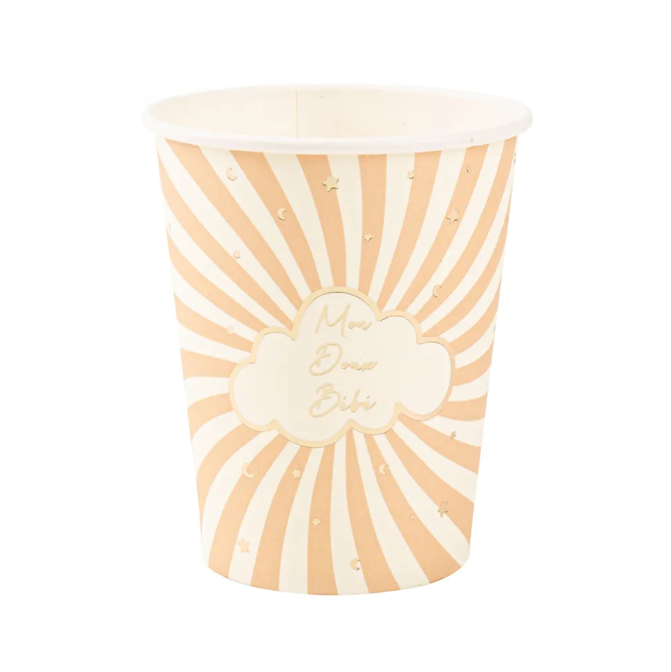 8 GOBELETS CARTON DOUX BÉBÉ 25CL CAMEL
