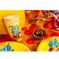 8 GOBELETS CARTON DRAGON BALL SUPER 25CL JAUNE