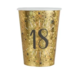 10 GOBELETS CARTON ÂGE 18 ANS 27CL OR