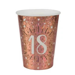 10 GOBELETS CARTON ÂGE 18 ANS 27CL OR ROSE