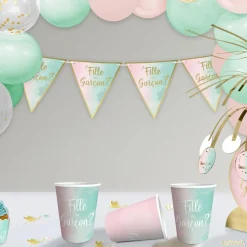 6 GOBELETS CARTON GENDER REVEAL 25CL BICOLORE