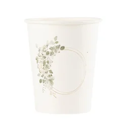 8 GOBELETS CARTON JARDIN BOTANIQUE 25CL SAUGE