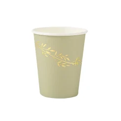 8 GOBELETS CARTON JOLIS BRINS 255ML VERT SAUGE