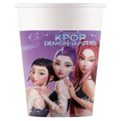8 GOBELETS CARTON K-POP DEMON HUNTERS 20CL VIOLET