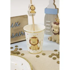 6 GOBELETS CARTON LION COURONNÉ 27CL