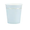 8 GOBELETS CARTON LISERÉ OR 20CL BLEU PASTEL