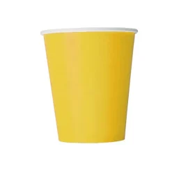 8 GOBELETS CARTON 250ML JAUNE