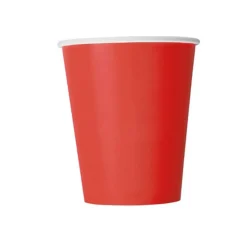 8 GOBELETS CARTON 250ML ROUGE