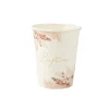 8 GOBELETS CARTON PAMPA FLEUR DE COTON 255ML BLANC