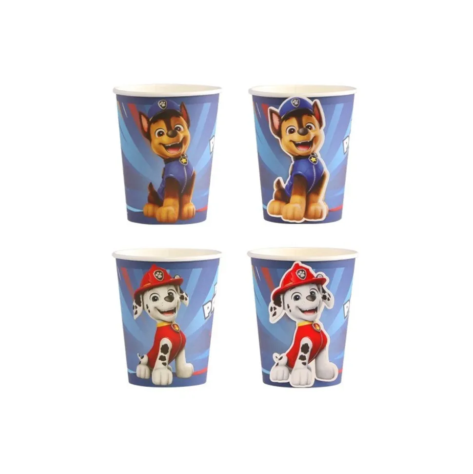 8 GOBELETS CARTON PAW PATROL HÉROS 3D 25CL BLEU