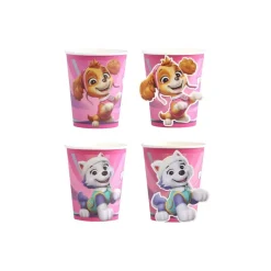 8 GOBELETS CARTON PAW PATROL HÉROS 3D 25CL ROSE