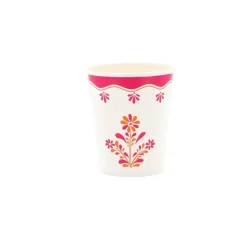 8 GOBELETS CARTON PINK LEMONADE 255CM BLANC