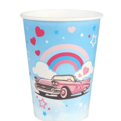 10 GOBELETS CARTON POUPÉE MODE 27CL BLEU