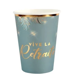 6 GOBELETS CARTON RETRAITE DORÉE 27CL VERT CÉLADON