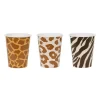 6 GOBELETS CARTON SAFARI ANIMAL PEAU 22CL