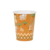 6 GOBELETS CARTON SAFARI NATURE 22CL ORANGE