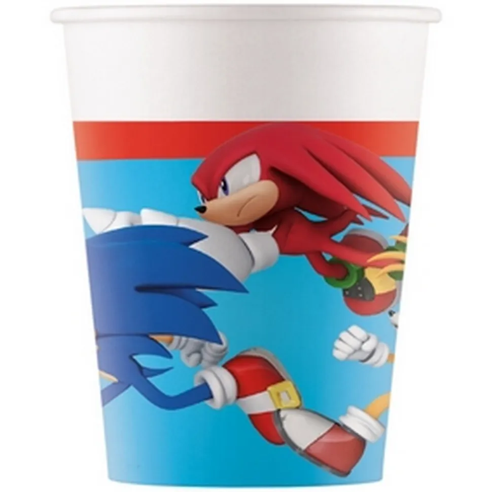 8 GOBELETS CARTON SONIC SPEED 20CL BLEU