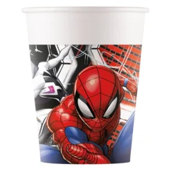 8 GOBELETS CARTON SPIDERMAN WORLD OF WEBS 25CL