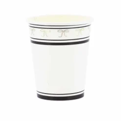 8 GOBELETS CARTON SUBLIME BLACK WHITE 255ML BLANC