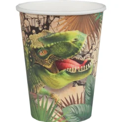 10 GOBELETS CARTON T-REX JURASSIC 20CL VERT