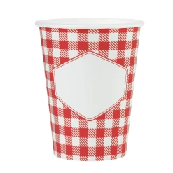 10 GOBELETS CARTON VICHY 27CL ROUGE
