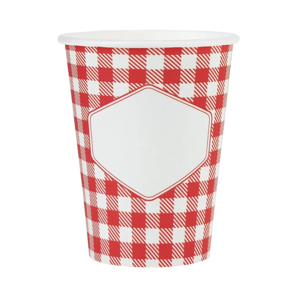 10 GOBELETS CARTON VICHY 27CL ROUGE