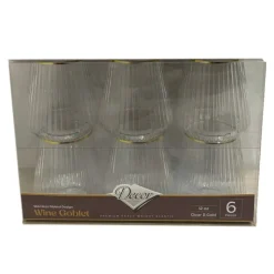 6 GOBELETS 350ML PREMIUM TRANSPARENT ET OR