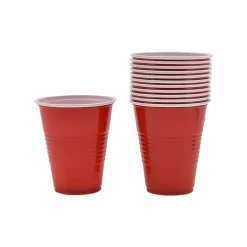 10 GOBELETS RÉUTILISABLES AMÉRICAIN 45CL ROUGE