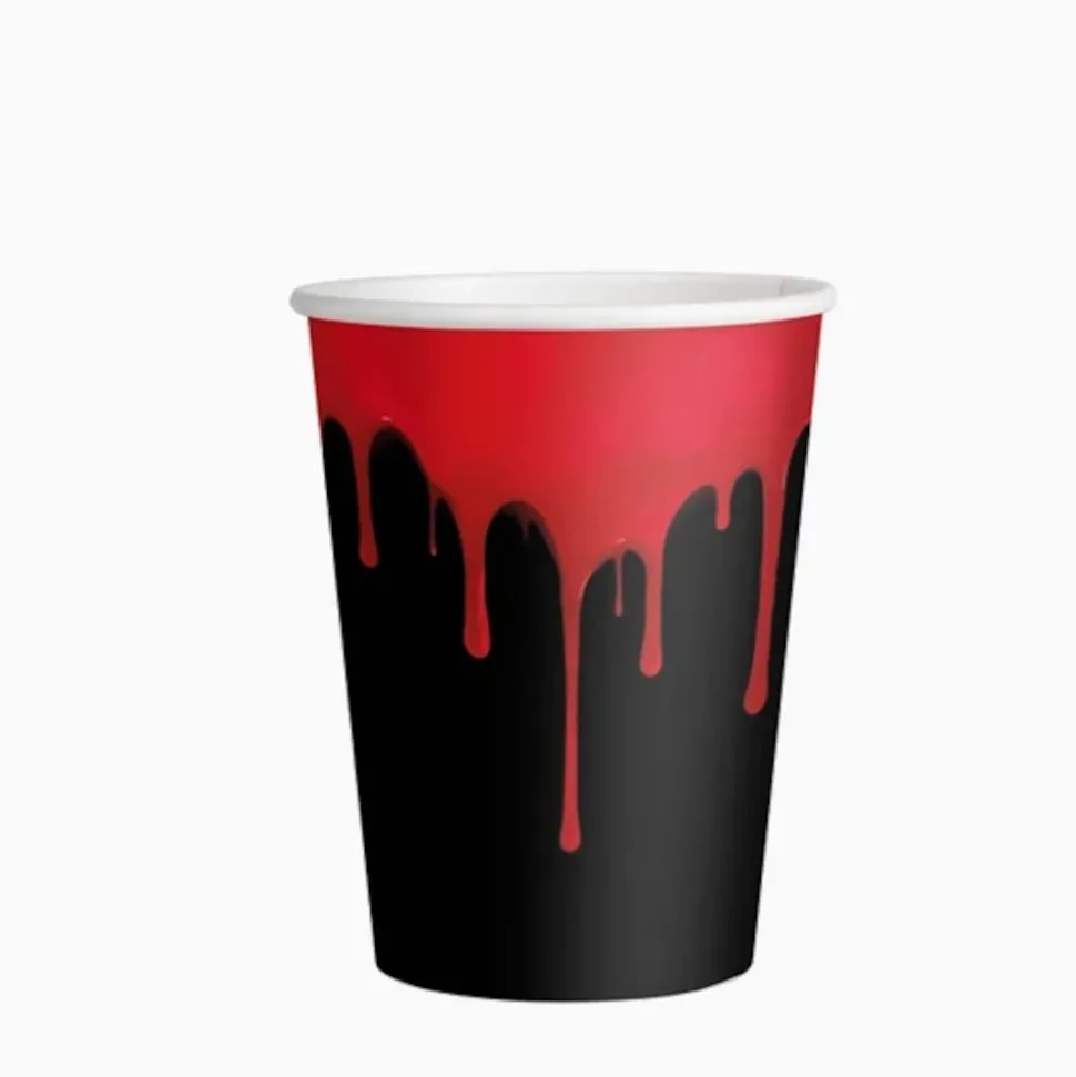 10 GOBELETS SANG DE VAMPIRE COULANT 27CL NOIR