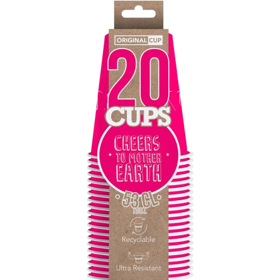 20 GOBELETS USA CARTON 53CL ROSE