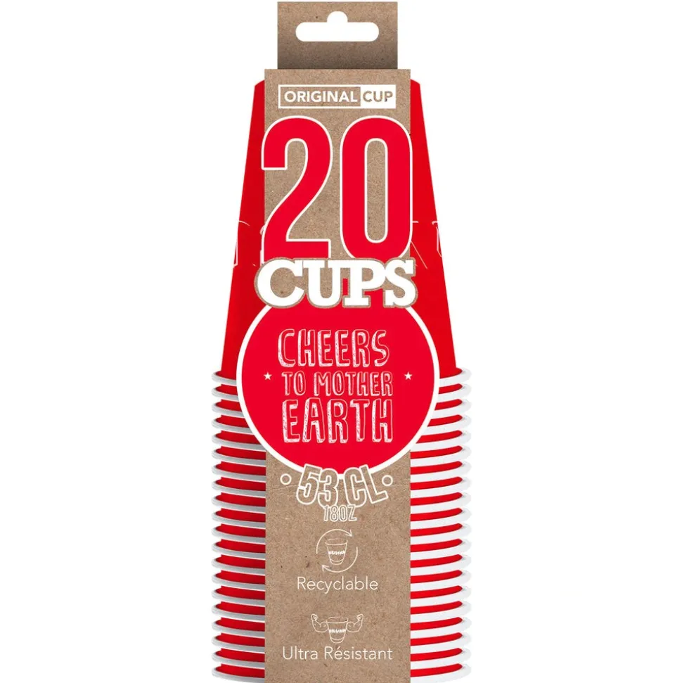 20 GOBELETS USA CARTON 53CL ROUGE