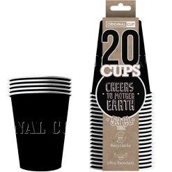 20 GOBELETS XL EN CARTON 53CL - NOIR
